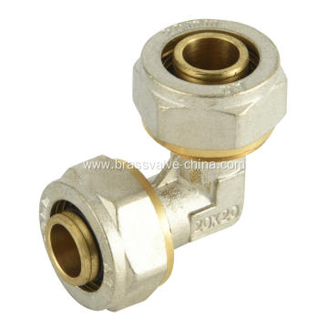 Brass compression double elbow fitting